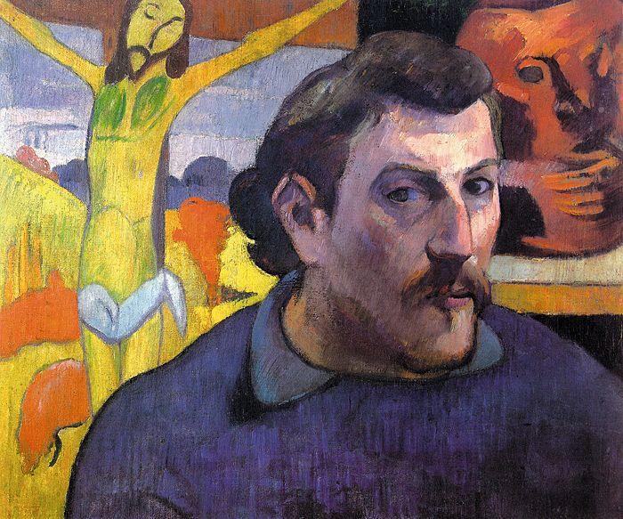 Paul Gauguin Self Portrait with Yellow Christ oil painting image